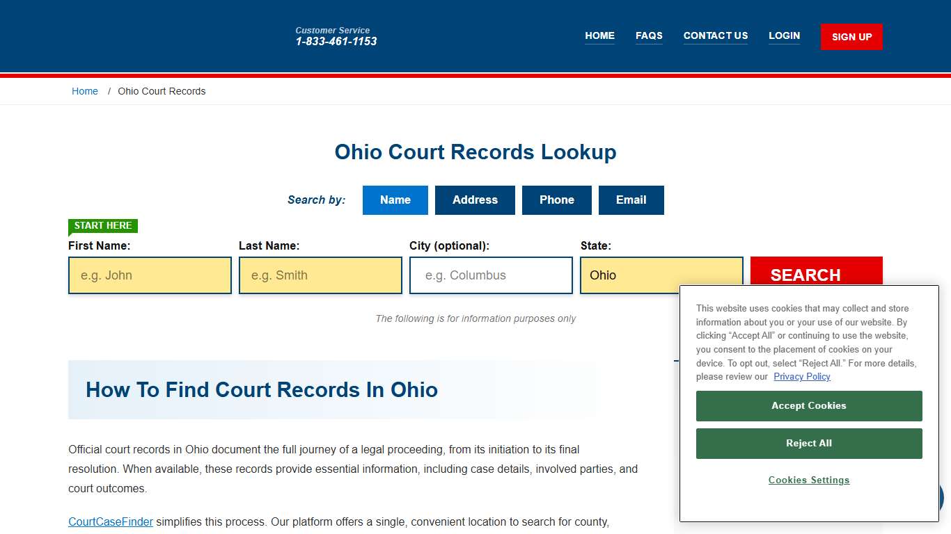 Ohio Court Records Lookup - OH Court Case Search