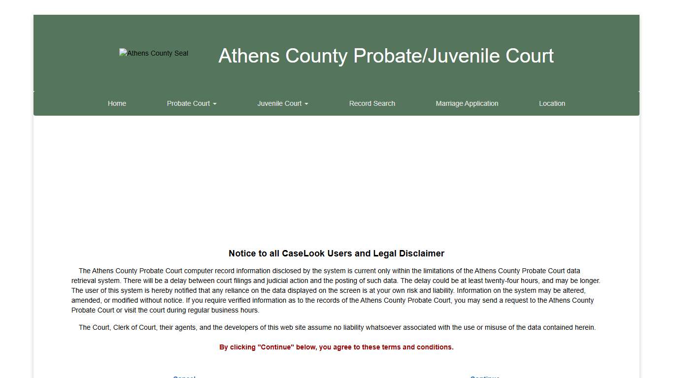 Athens County Probate Court - Record Search